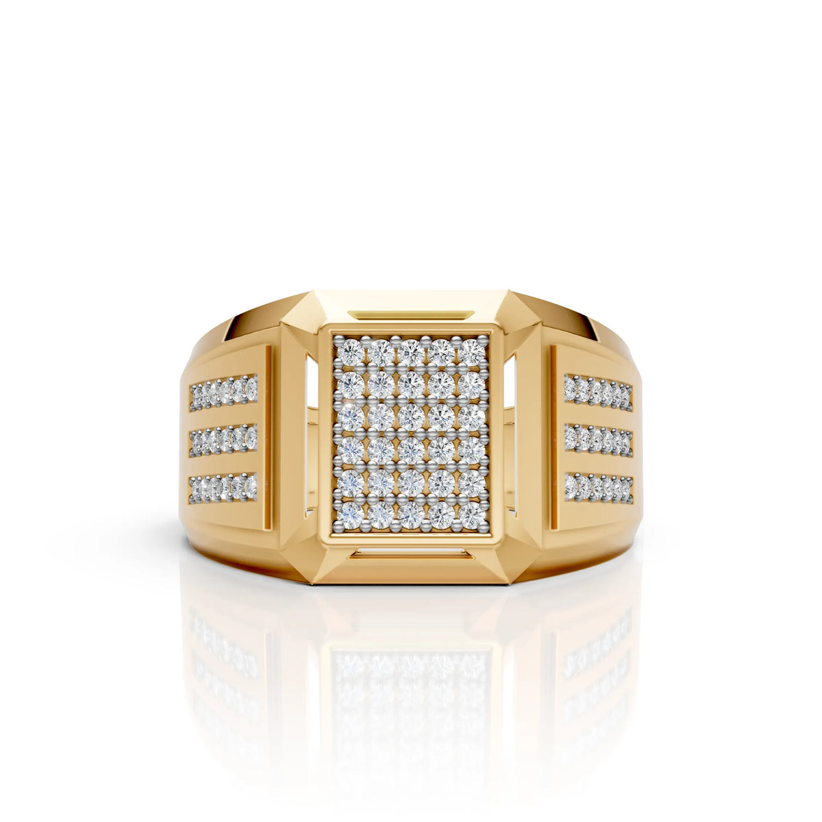 Diamond Grid Statement Ring