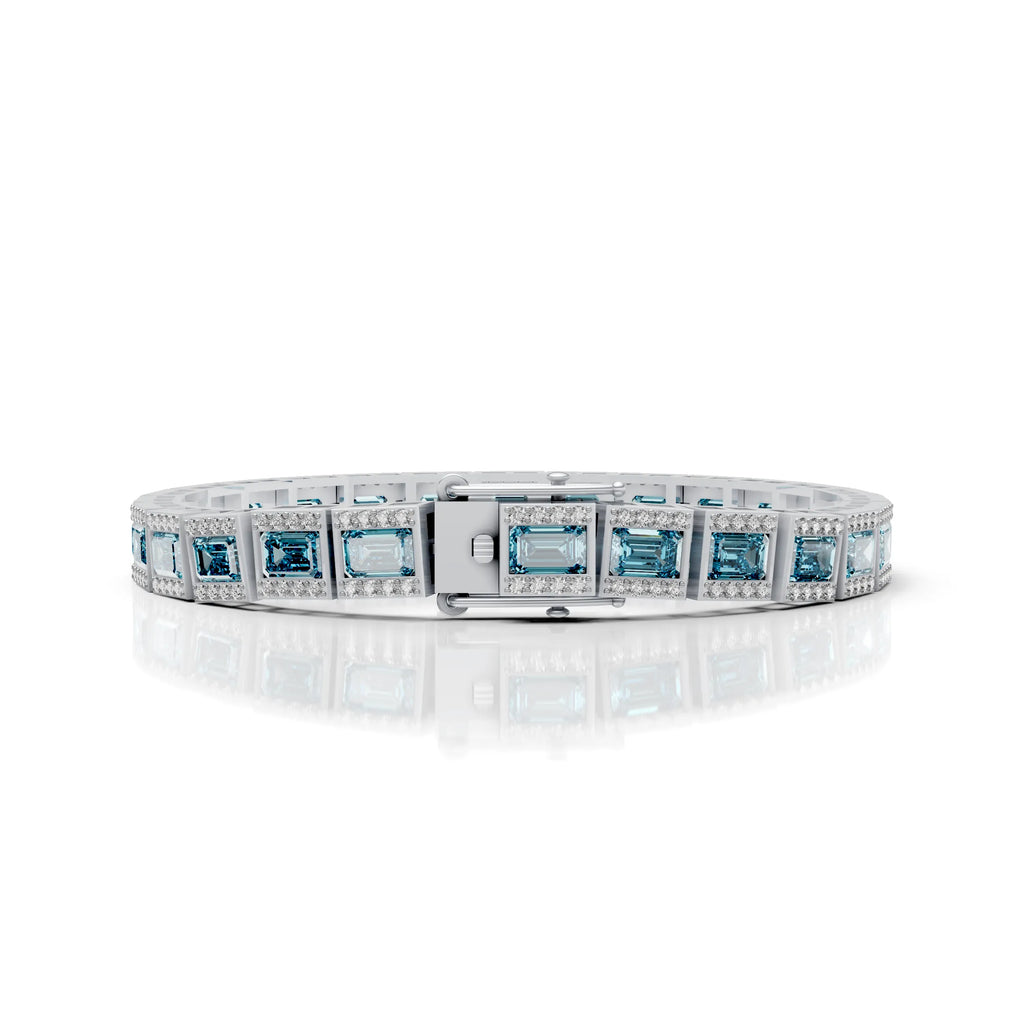 Regal Blue Duostone Emerald Tennis Bracelet