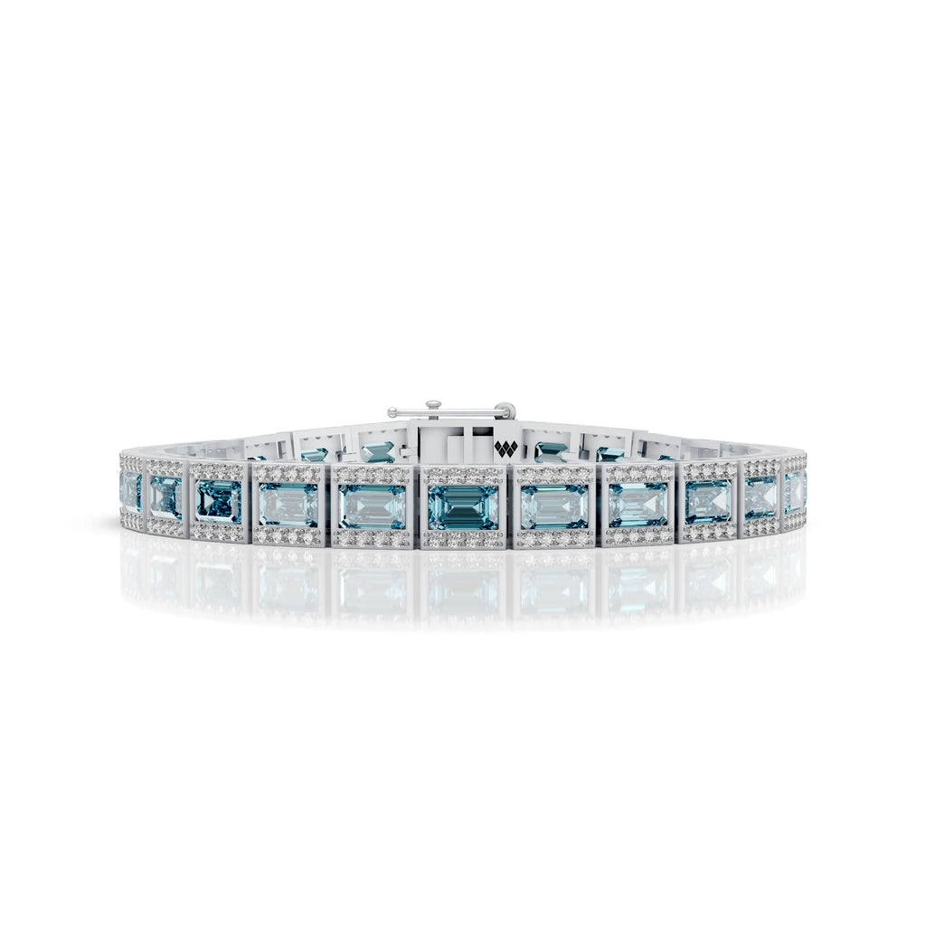Regal Blue Duostone Emerald Tennis Bracelet