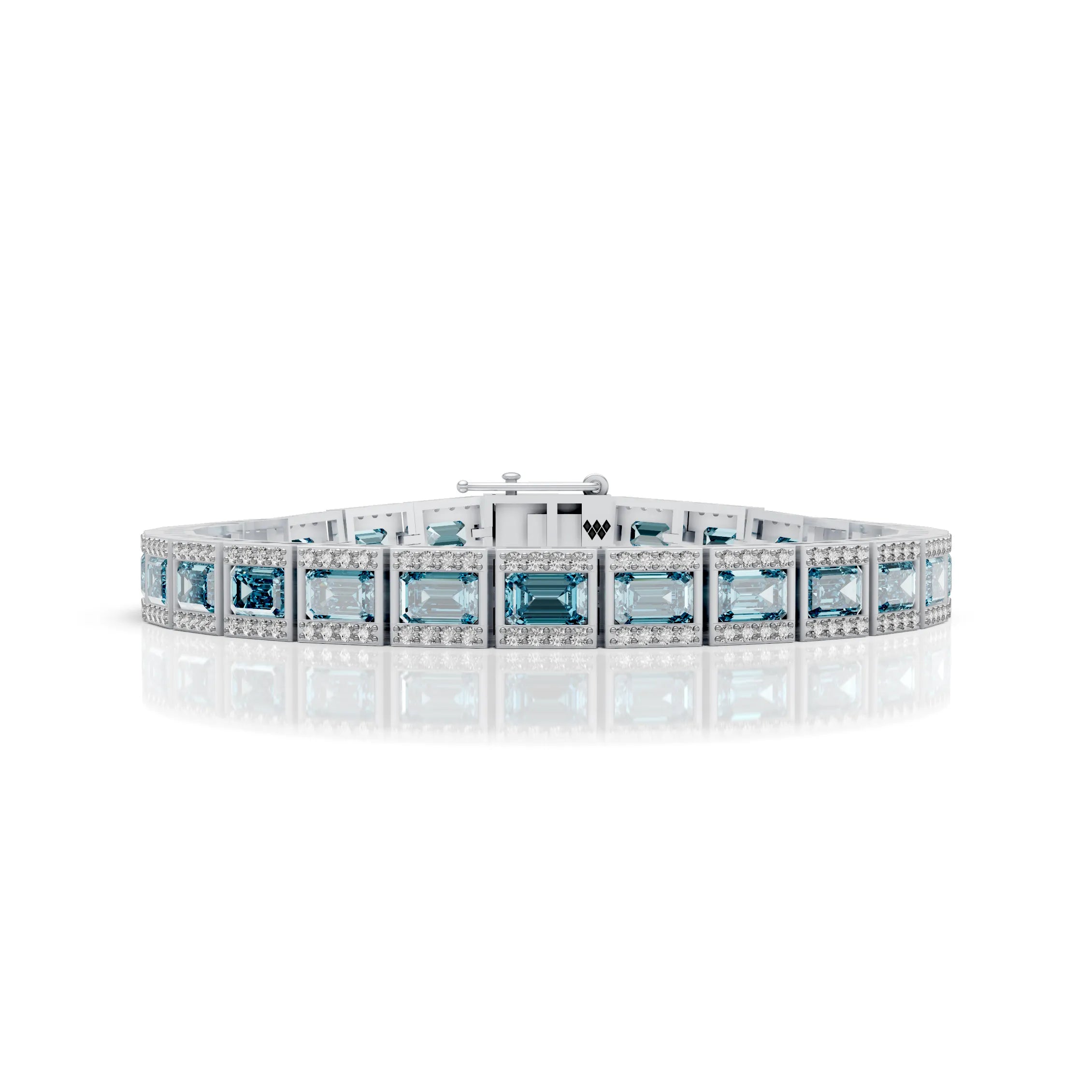 Regal Blue Duostone Emerald Tennis Bracelet