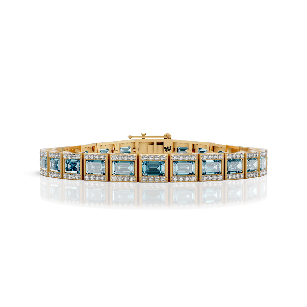 Regal Blue Duostone Emerald Tennis Bracelet