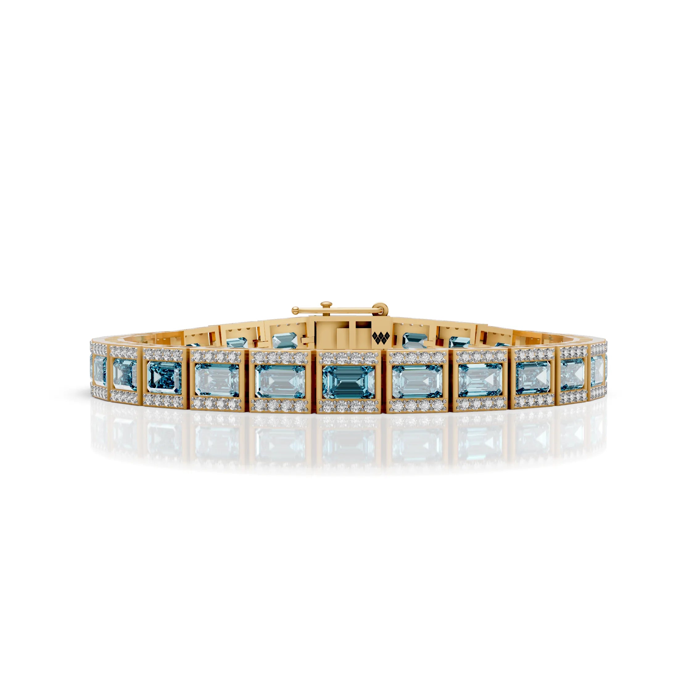 Regal Blue Duostone Emerald Tennis Bracelet