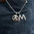 Iced Panda & Diamond Letter Charm Pendant
