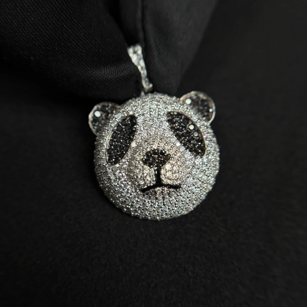 Iced Panda & Diamond Letter Charm Pendant