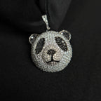 Iced Panda & Diamond Letter Charm Pendant