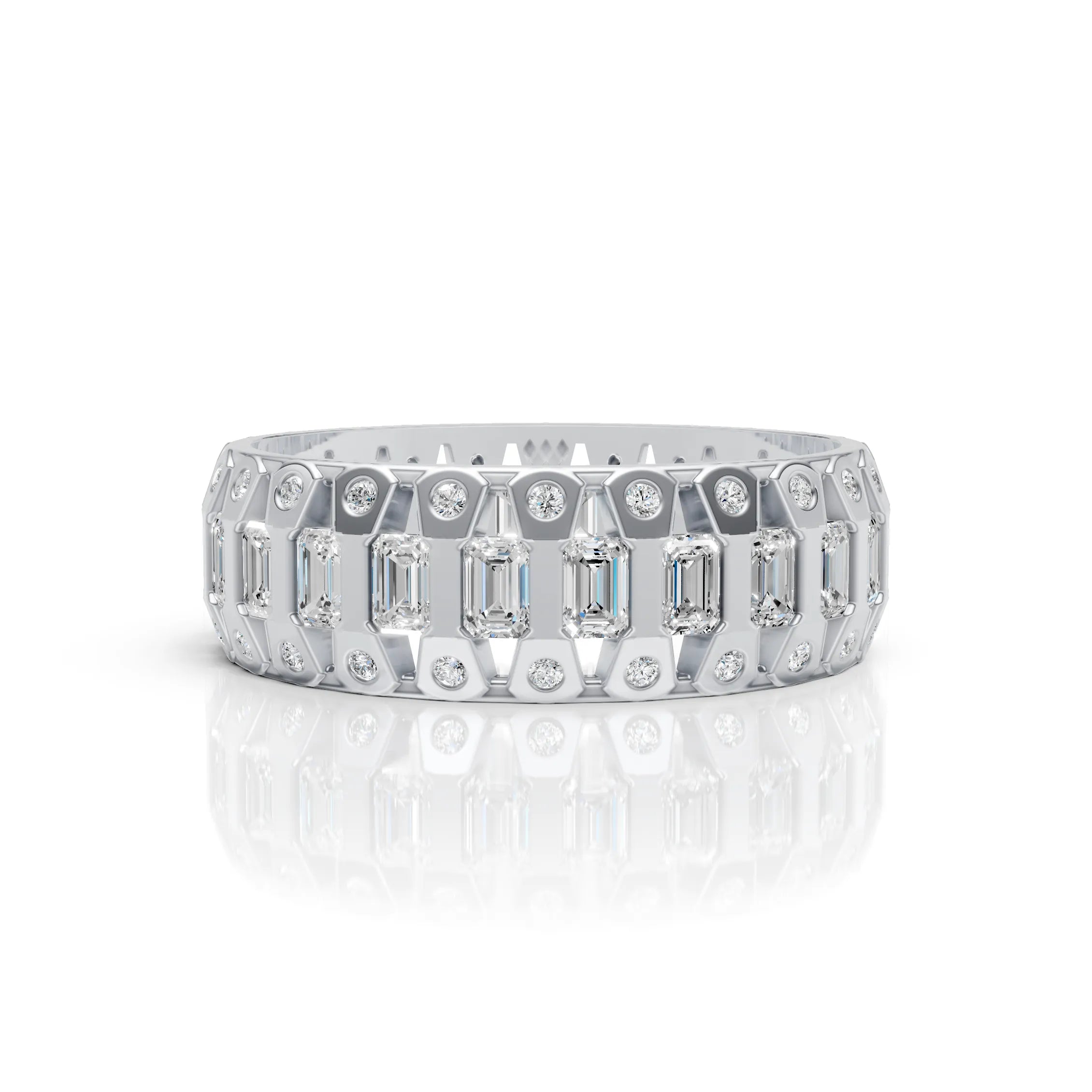 Emerald Cut Eternity Band
