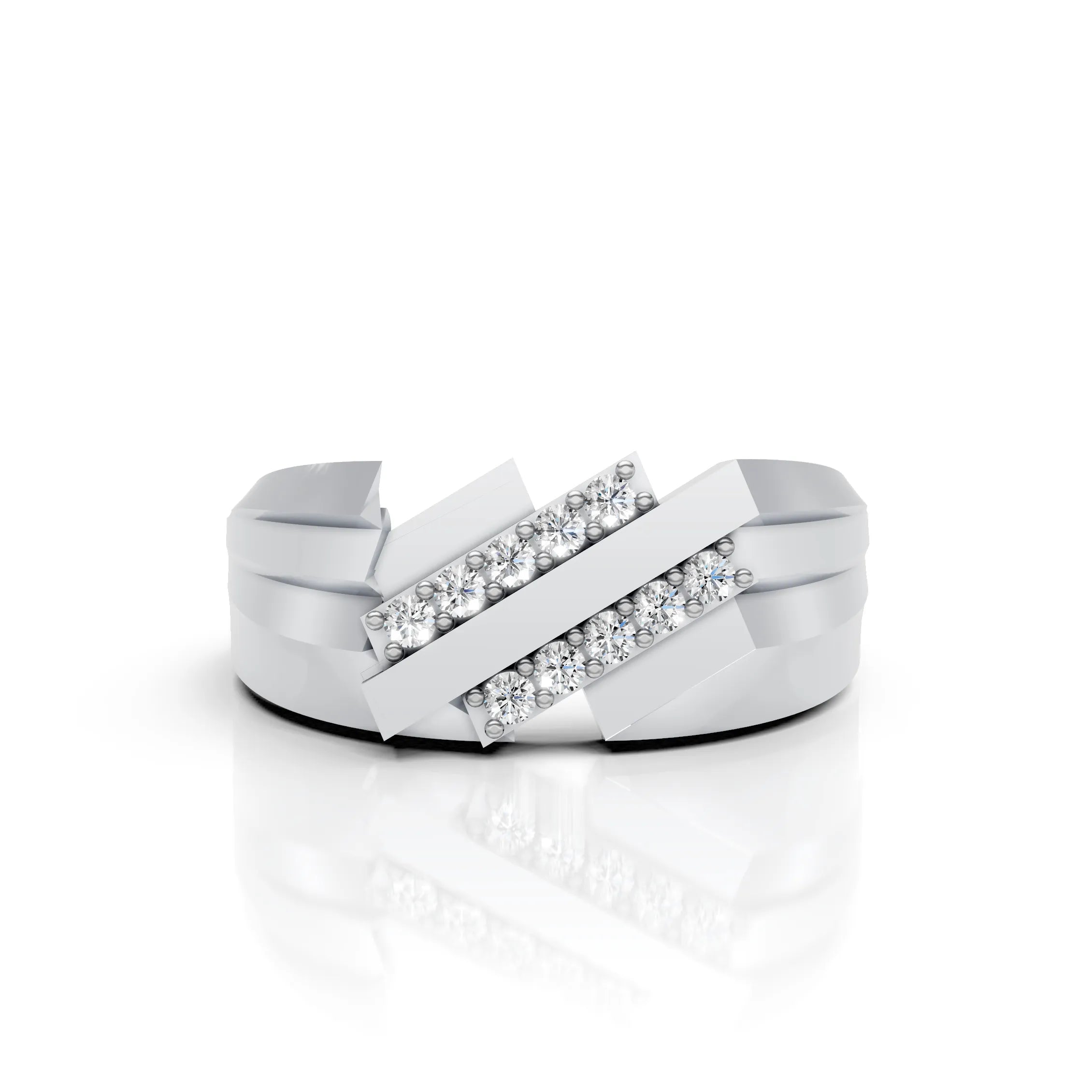 Crossline Diamond Band