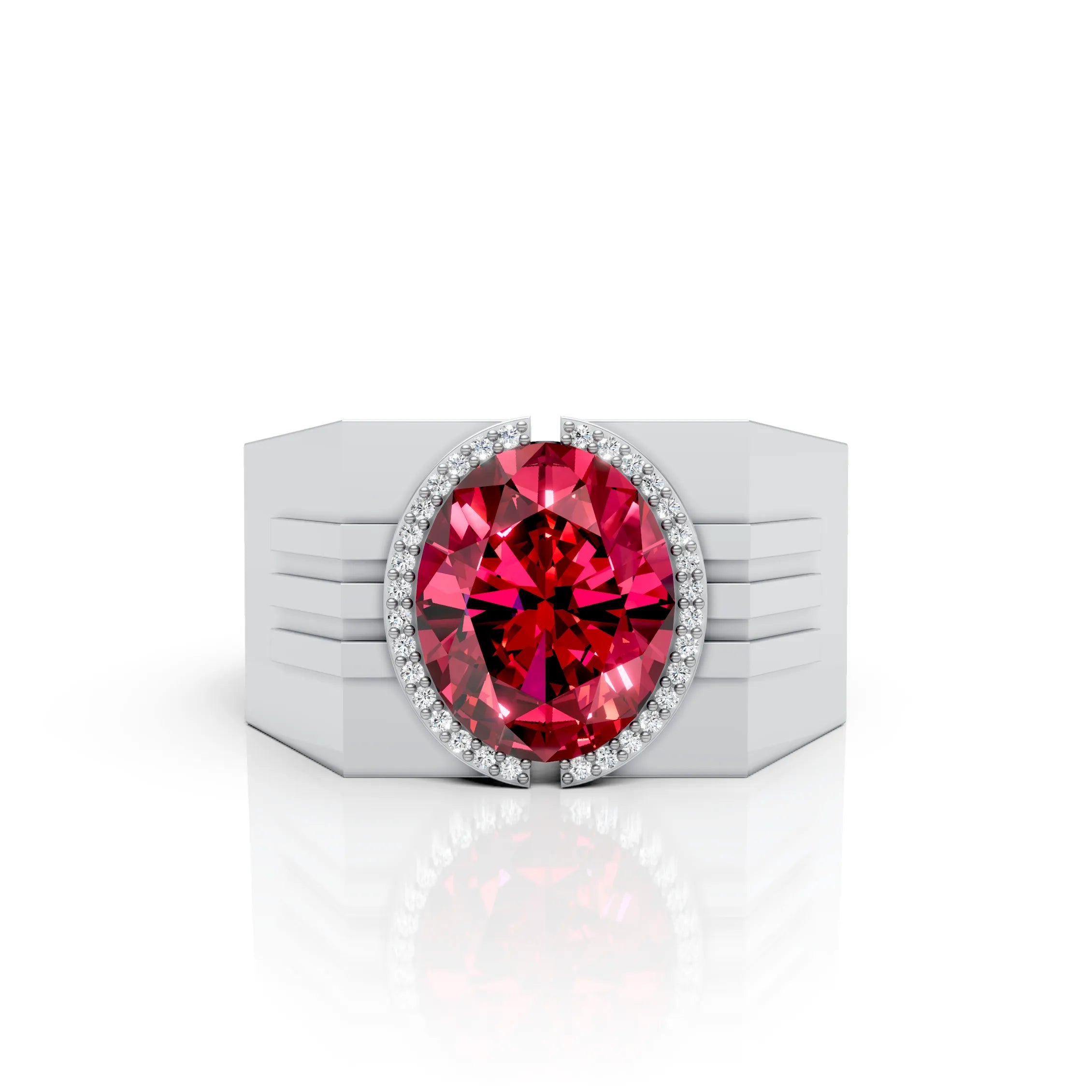 Ruby Halo Statement Ring