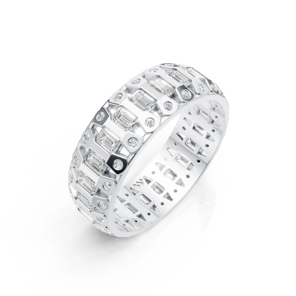 Emerald Cut Eternity Band
