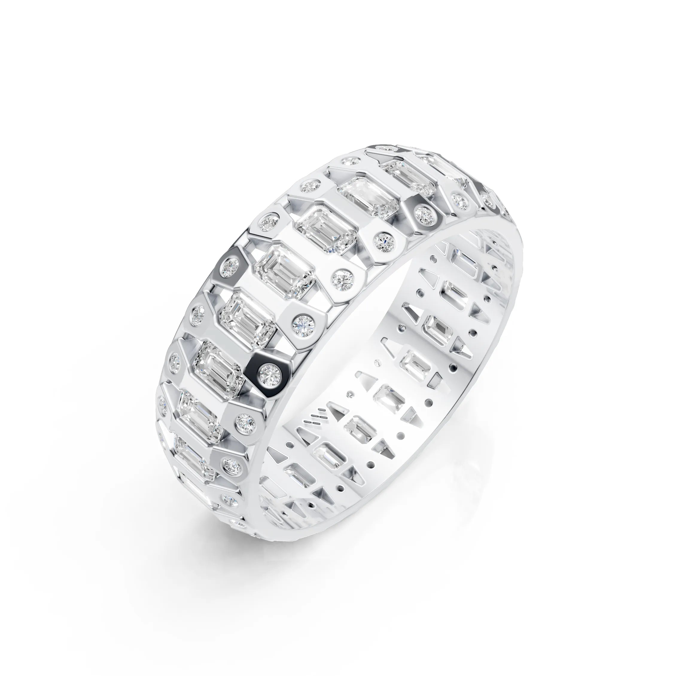 Emerald Cut Eternity Band
