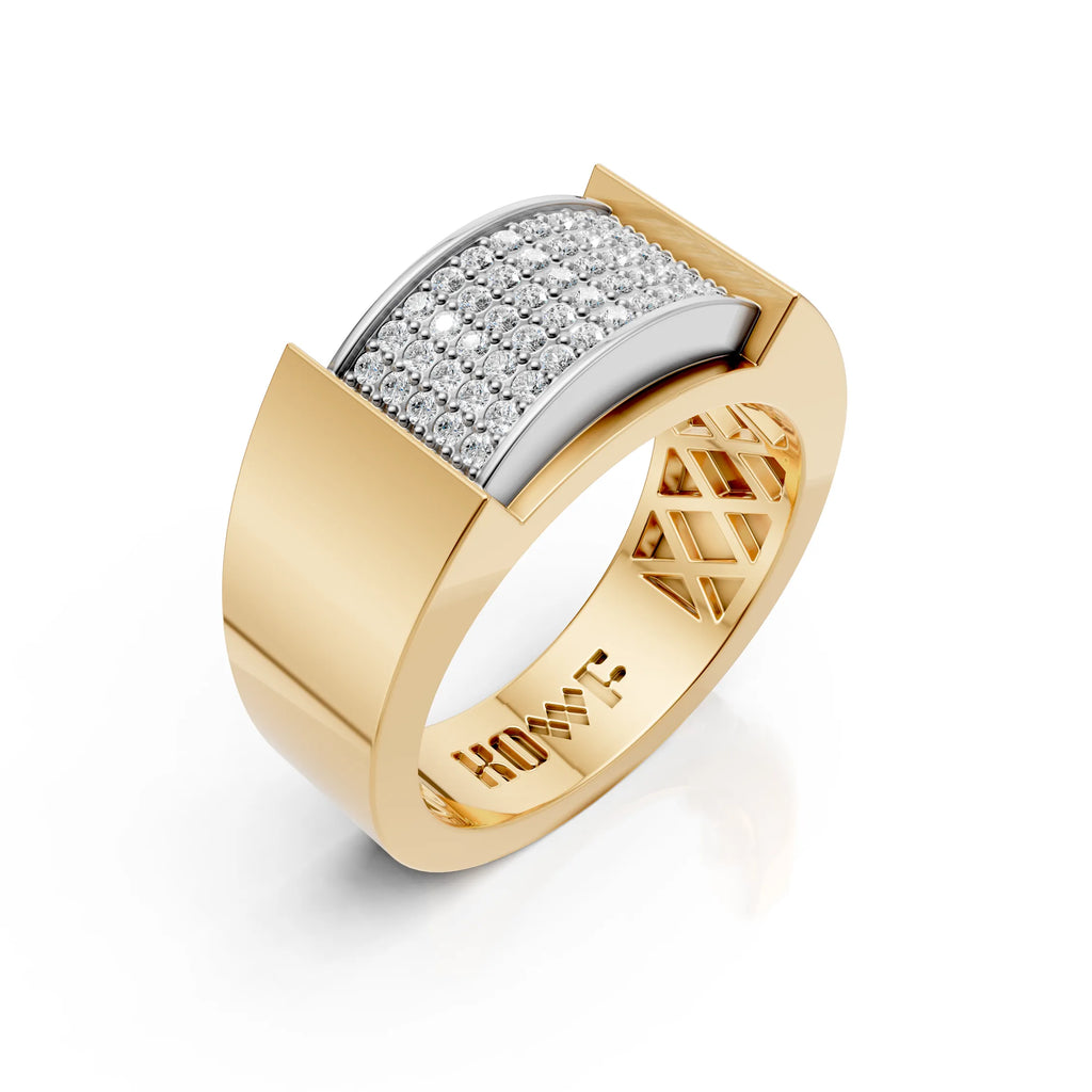 Diamond Grid Statement Ring
