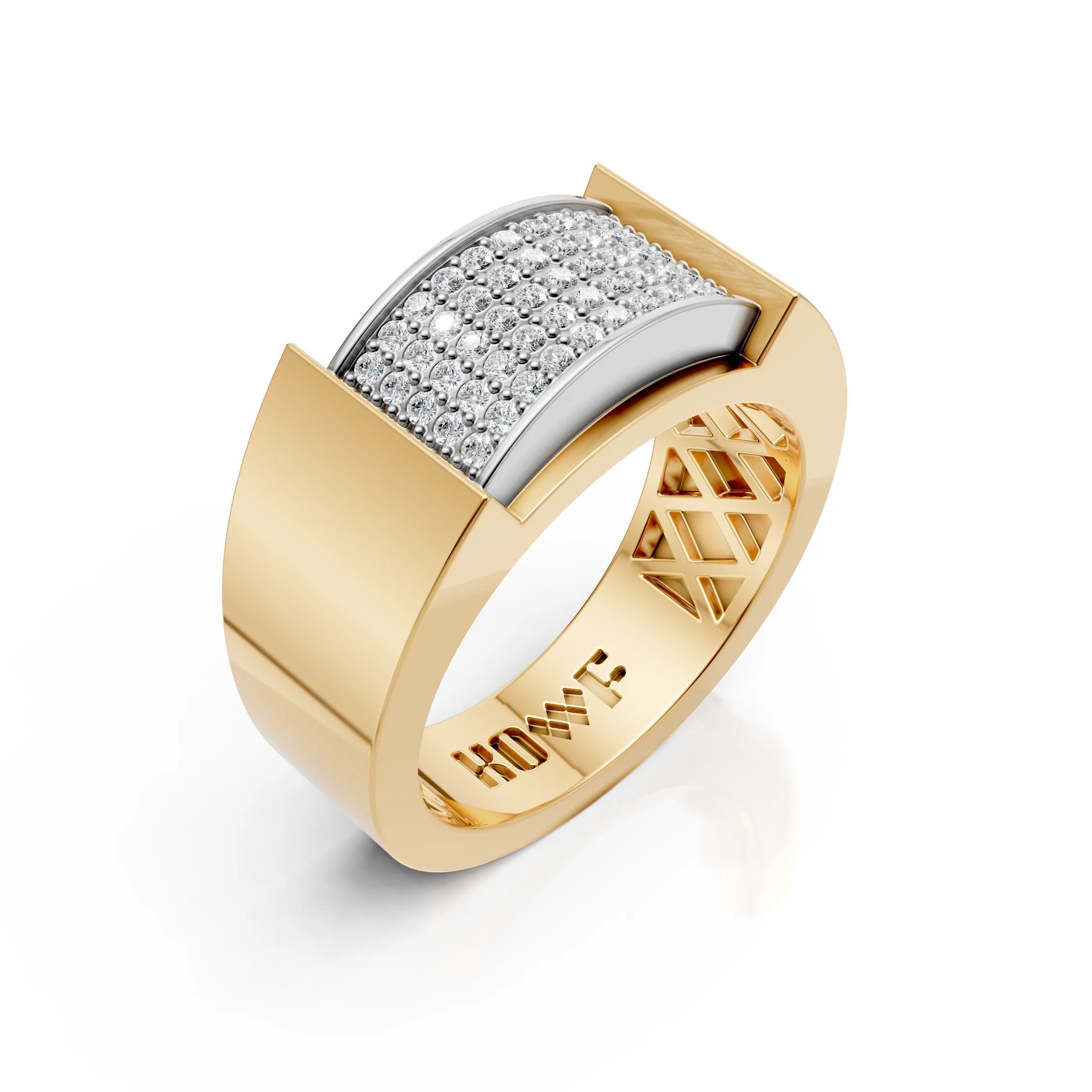 Diamond Grid Statement Ring