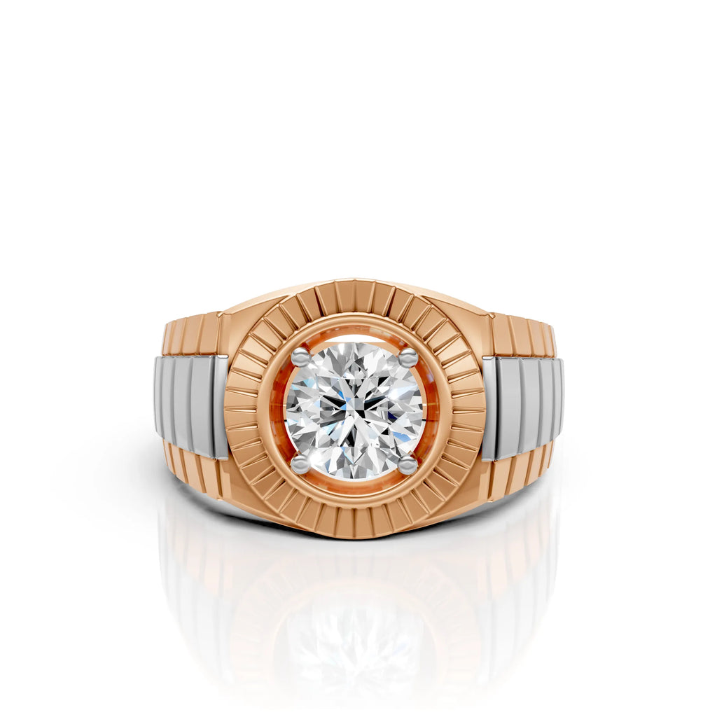 Solitaire Fluted Statement Ring