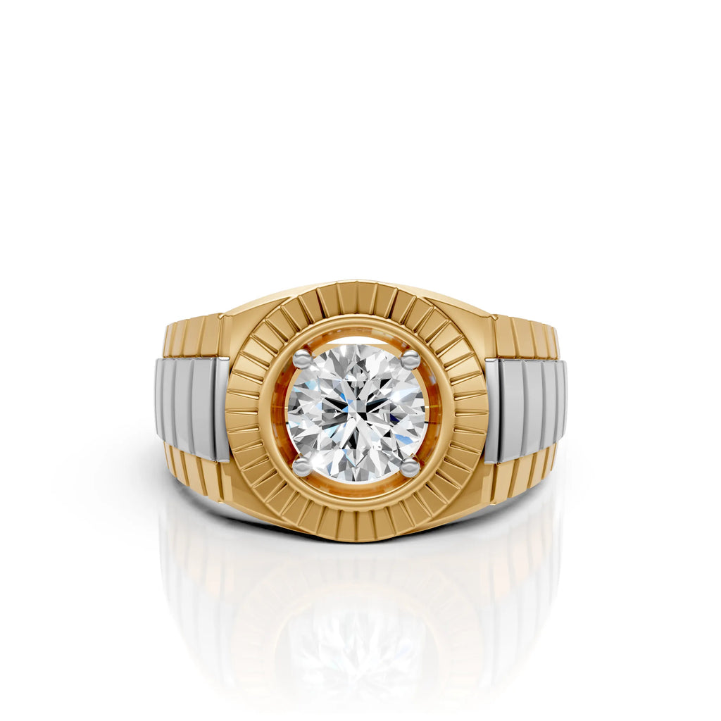 Solitaire Fluted Statement Ring