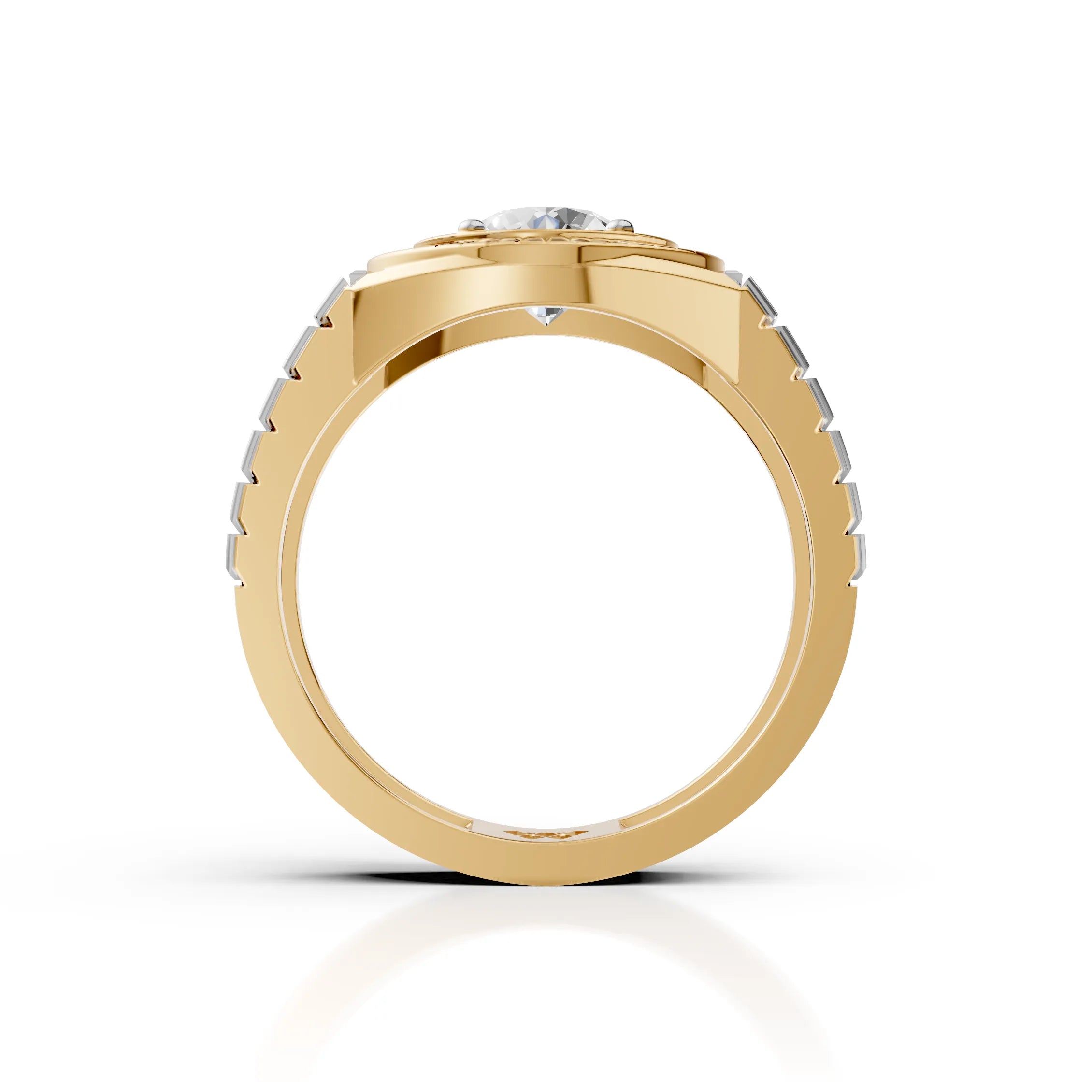 Solitaire Fluted Statement Ring