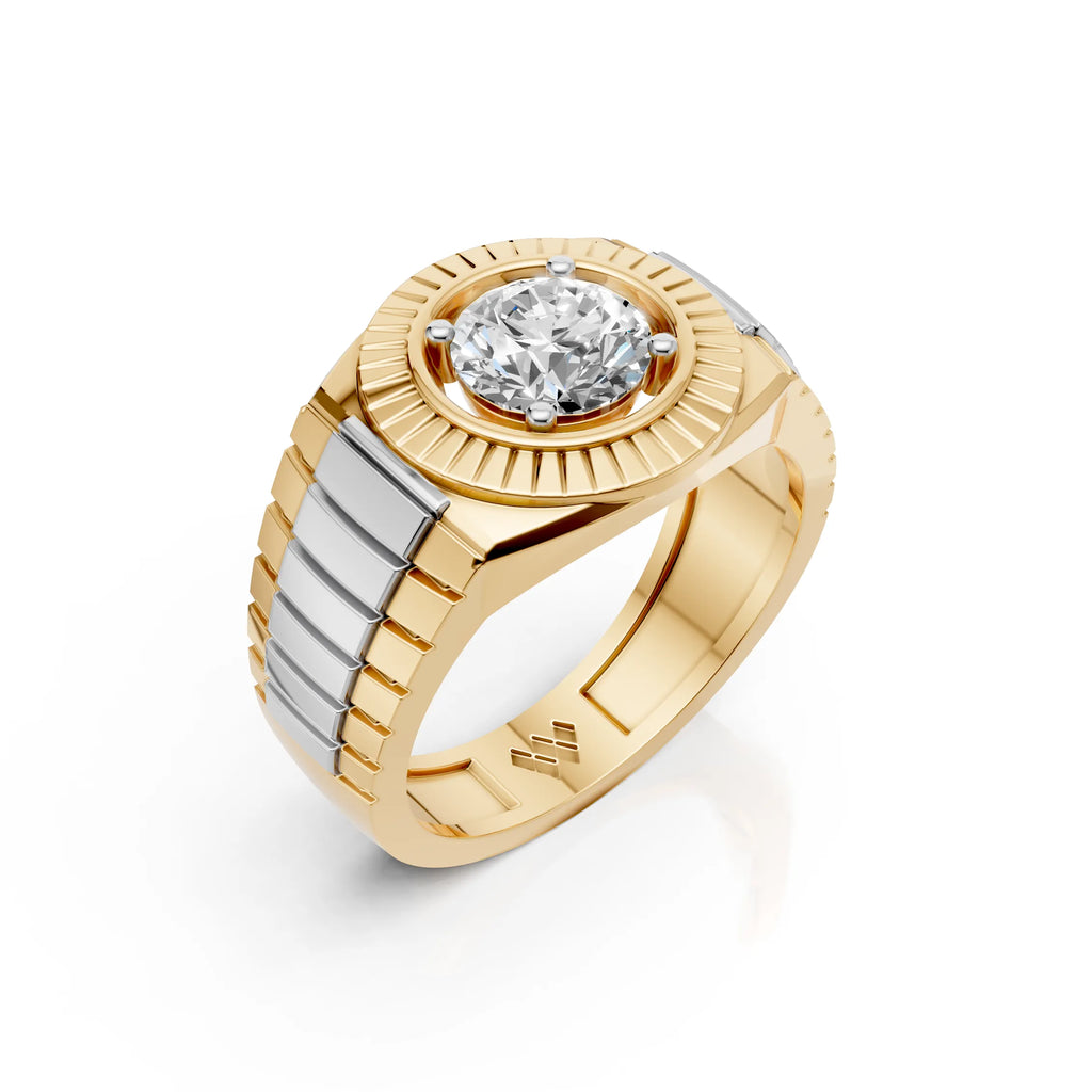 Solitaire Fluted Statement Ring