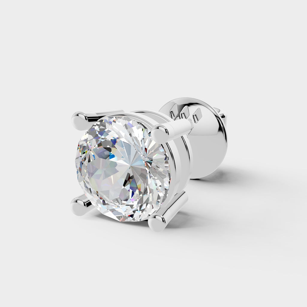 925 Silver Portuguese Cut Moissanite Diamond Earring (1 PC)