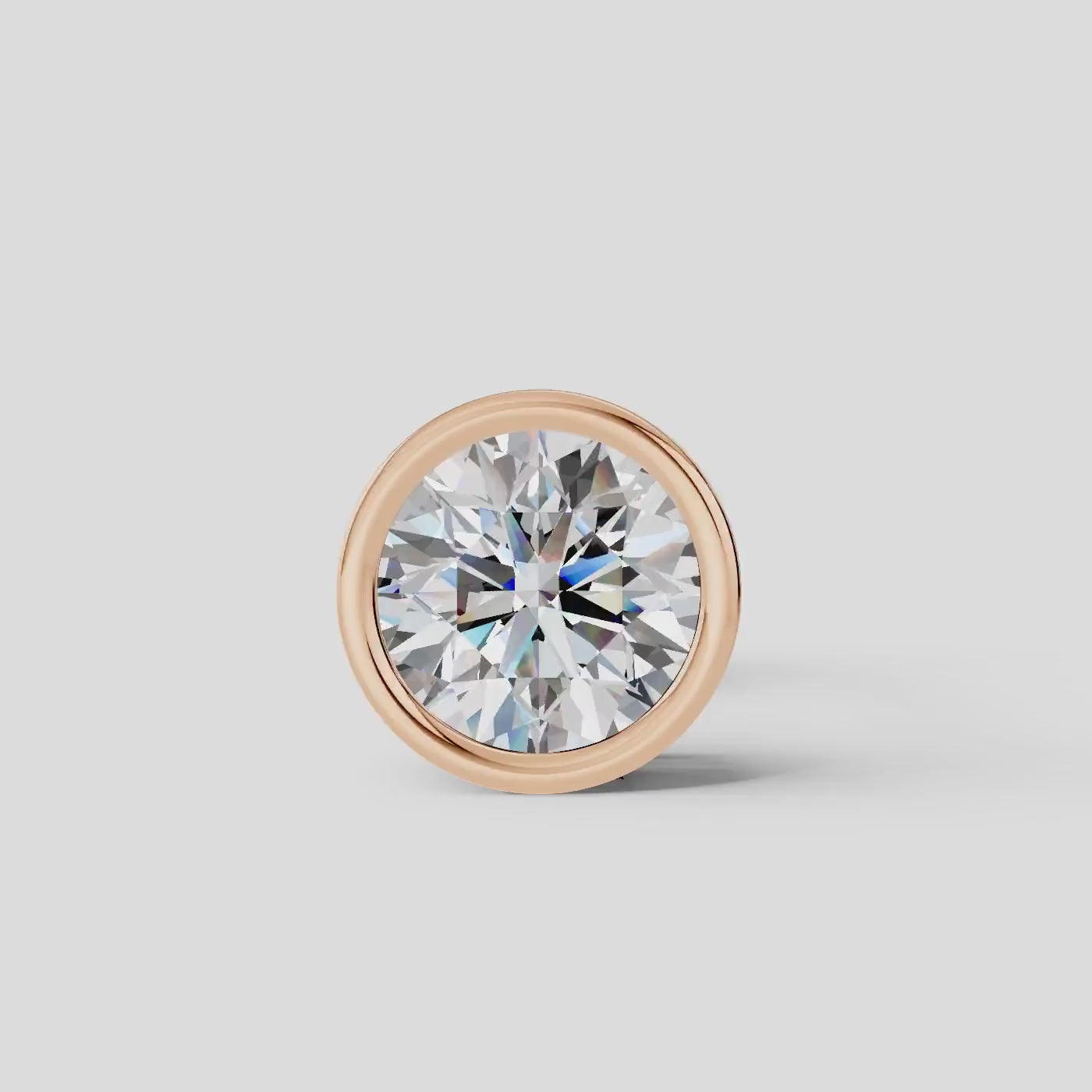 925 Sterling Silver Round Moissanite Diamond Bezel Stud ( 1 PC)