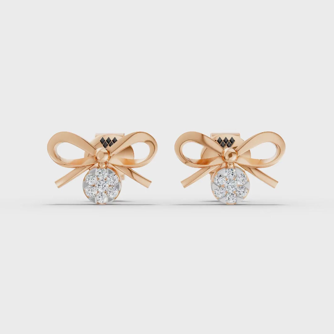 Elegant Bow Knot Stud Earrings (1 Pair)
