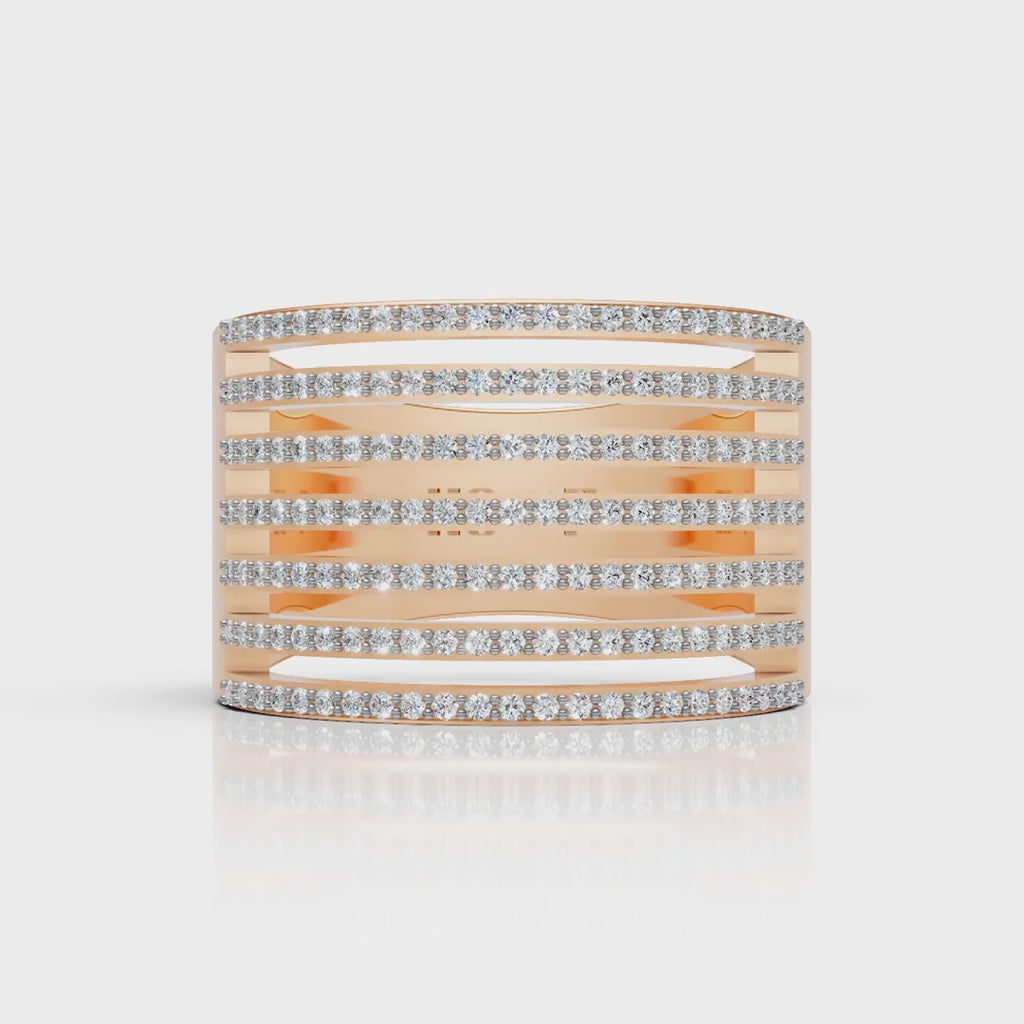Luxury Multi-Row Diamond Band Ring