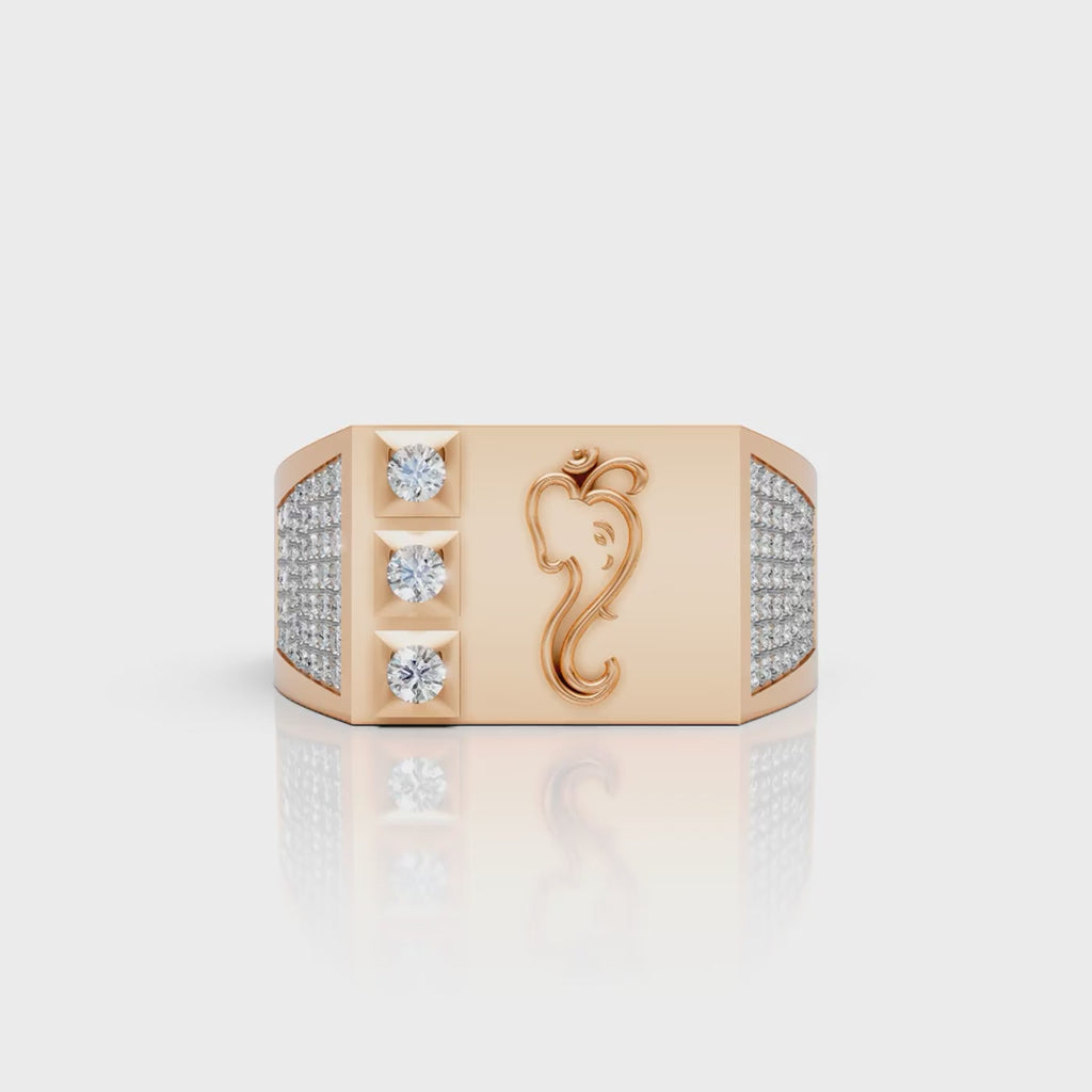 Ganesha Moissanite Statement Ring