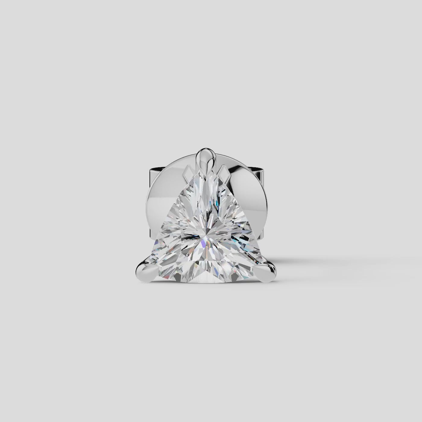 Trillion Shape Earrings with Moissanite Diamond 925 Silver  (1 PC)