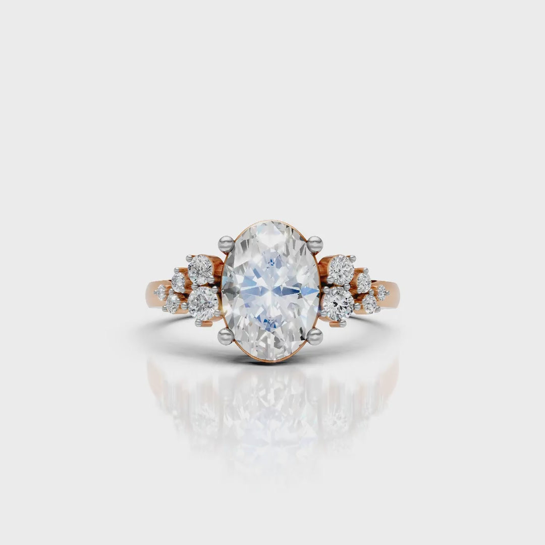 Oval Cluster Ring