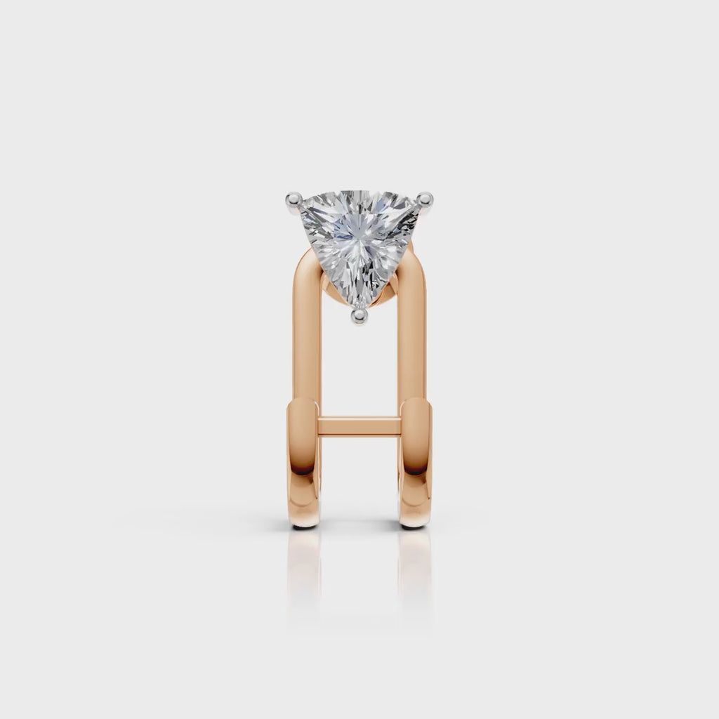Trillion Diamond Open Hoop Stud