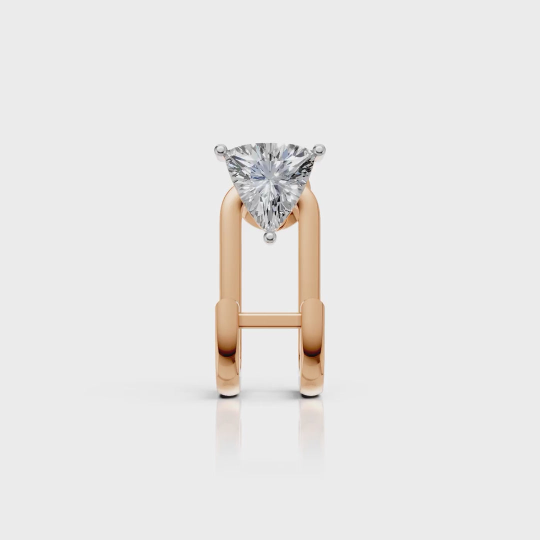 Trillion Diamond Open Hoop Stud