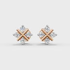 Sparkling Cross Cluster Stud Earrings (1 Pair)