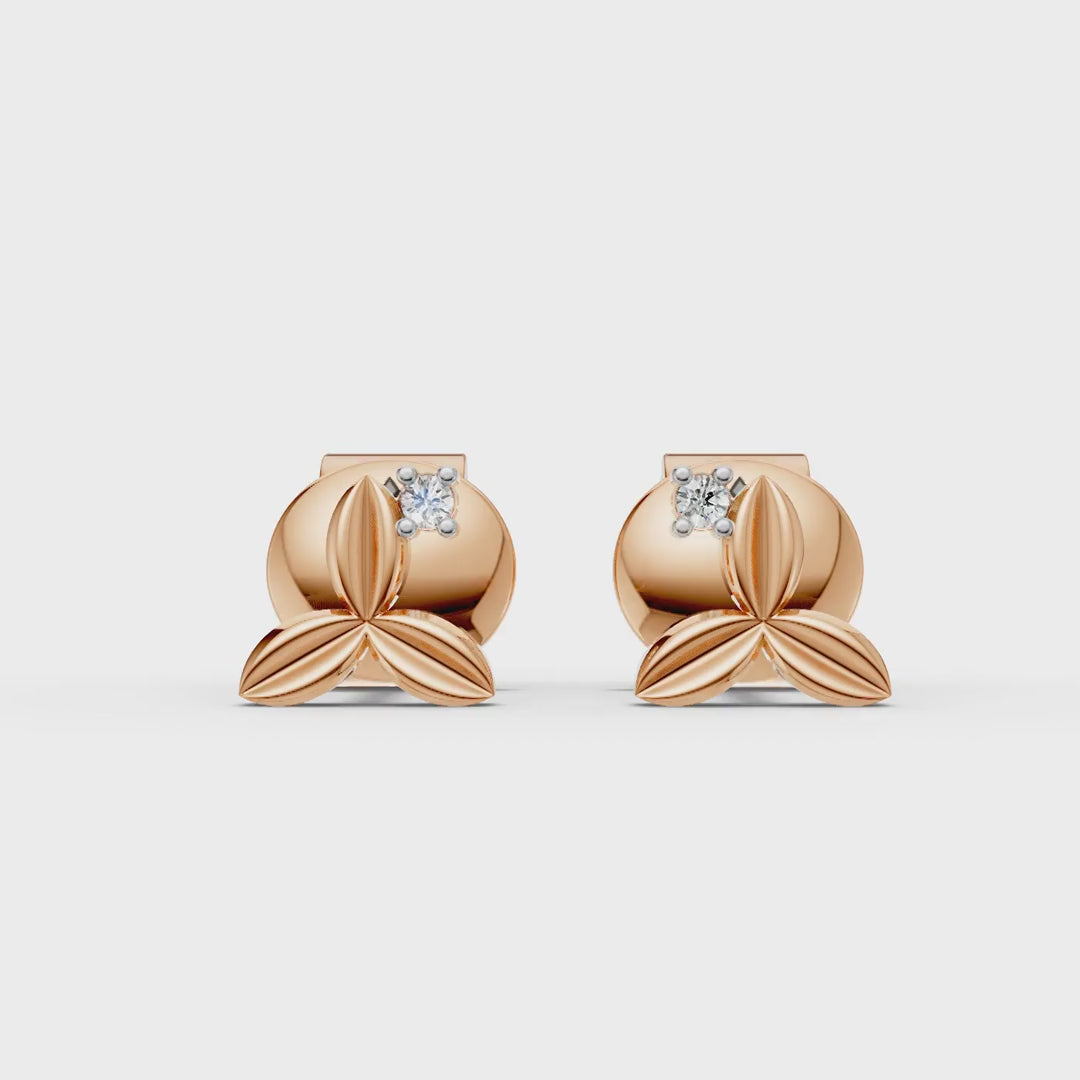 925 Sterling Silver Petal Bloom Diamond Stud Earrings