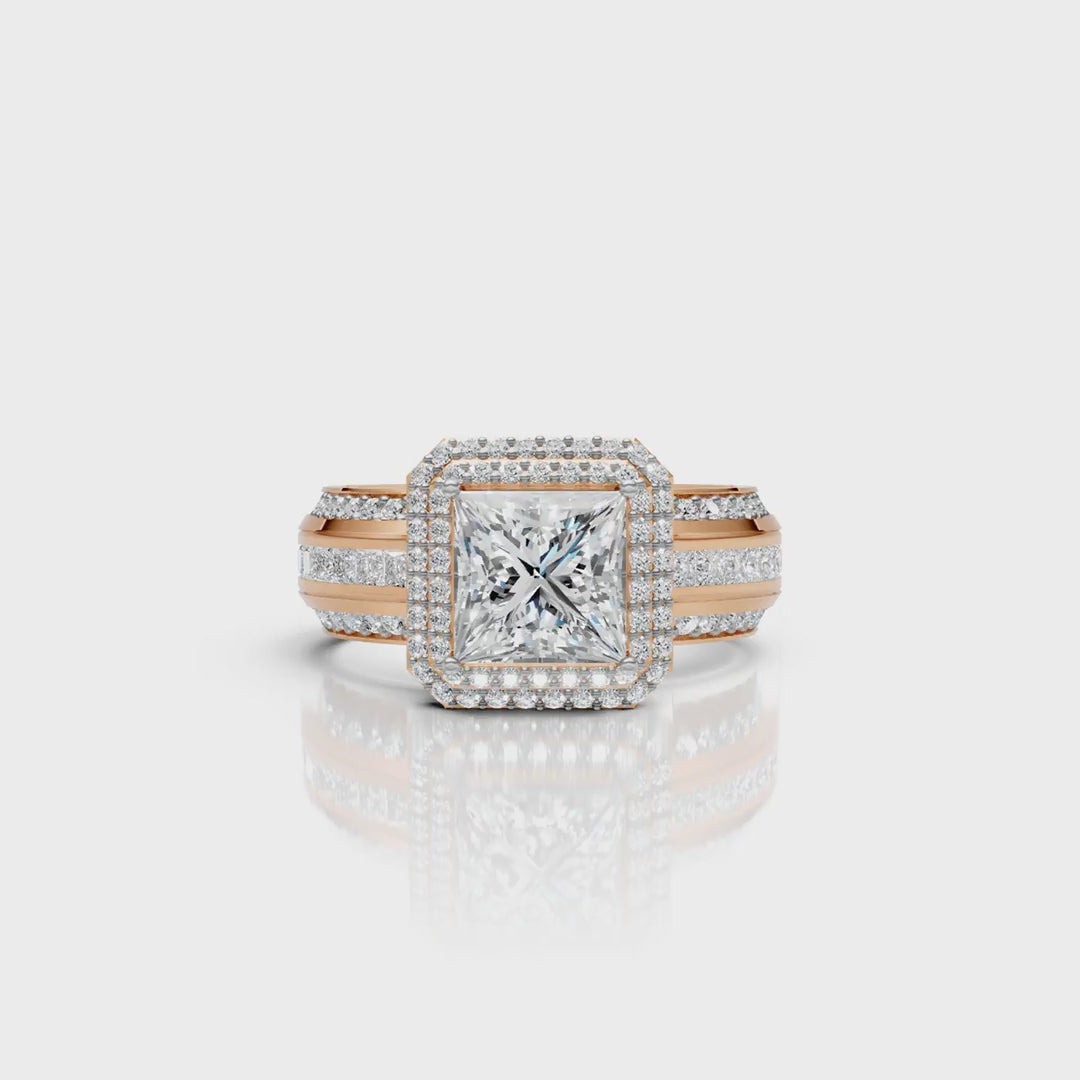 Princess Double Halo Ring