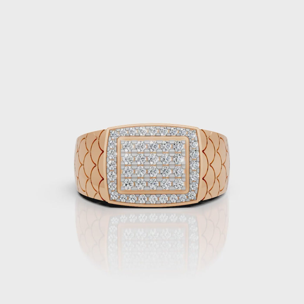 Square Pave Diamond Men's Ring