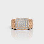 Square Pave Diamond Men's Ring