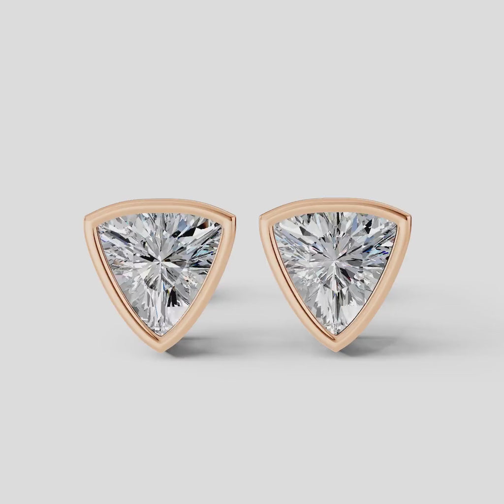 Trillion Bezel Setting Earring ( 1 Pair )