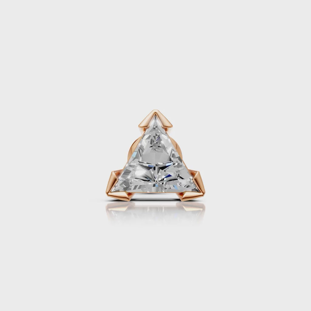 Triangle Claw Diamond Stud (1 PC)
