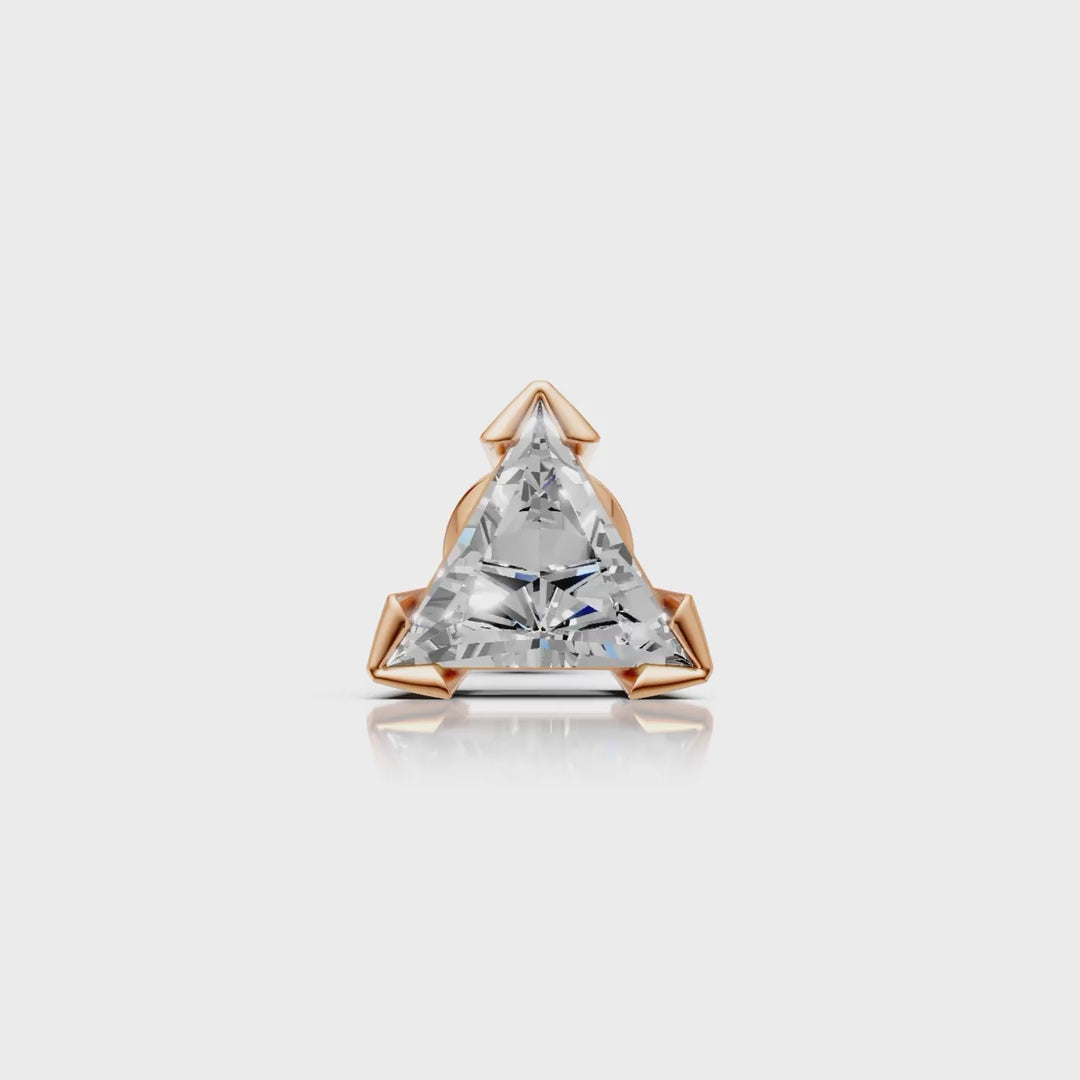 Triangle Claw Diamond Stud (1 PC)