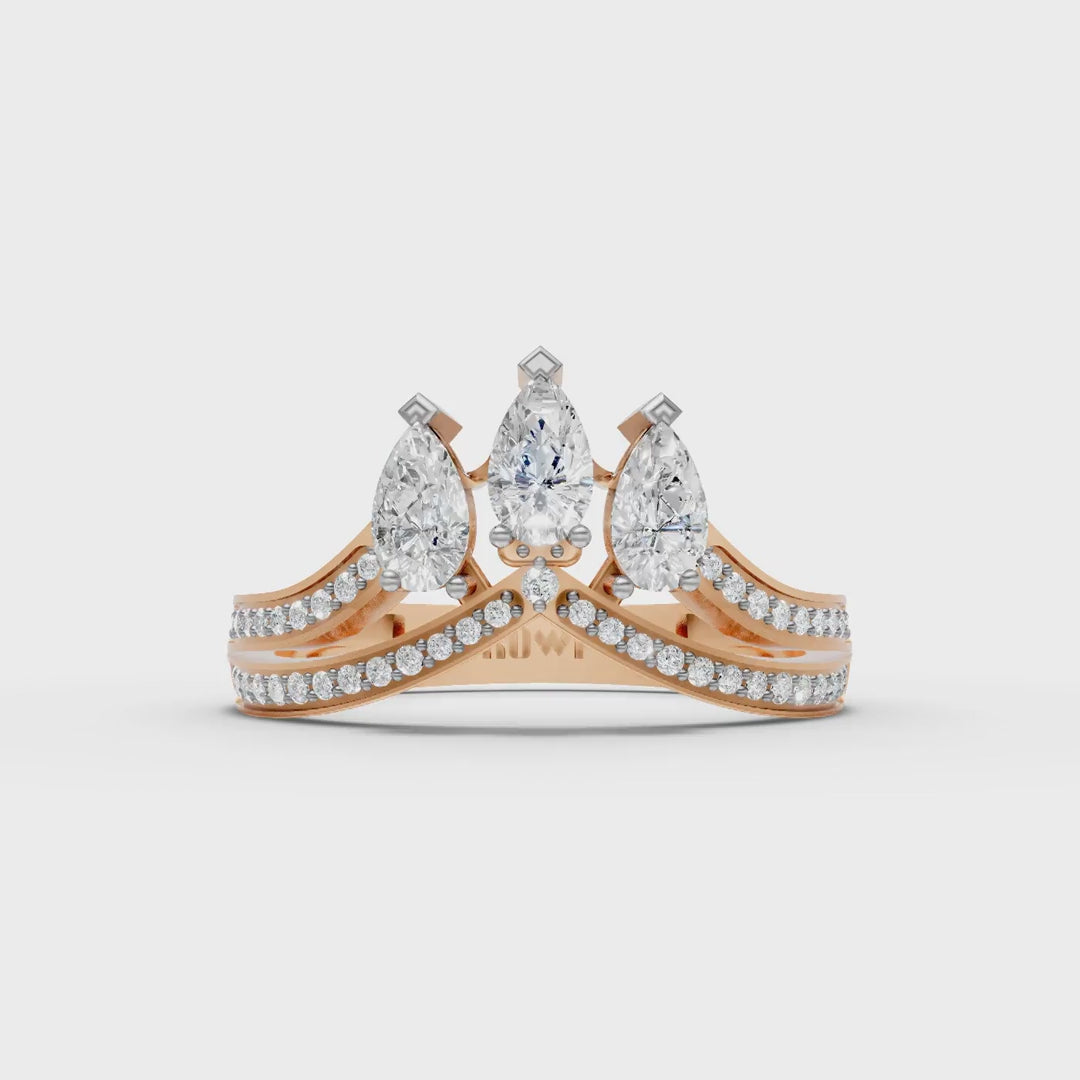 Triple Pear Ring
