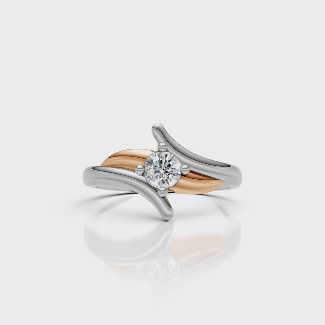 Two Tone Solitaire Ring