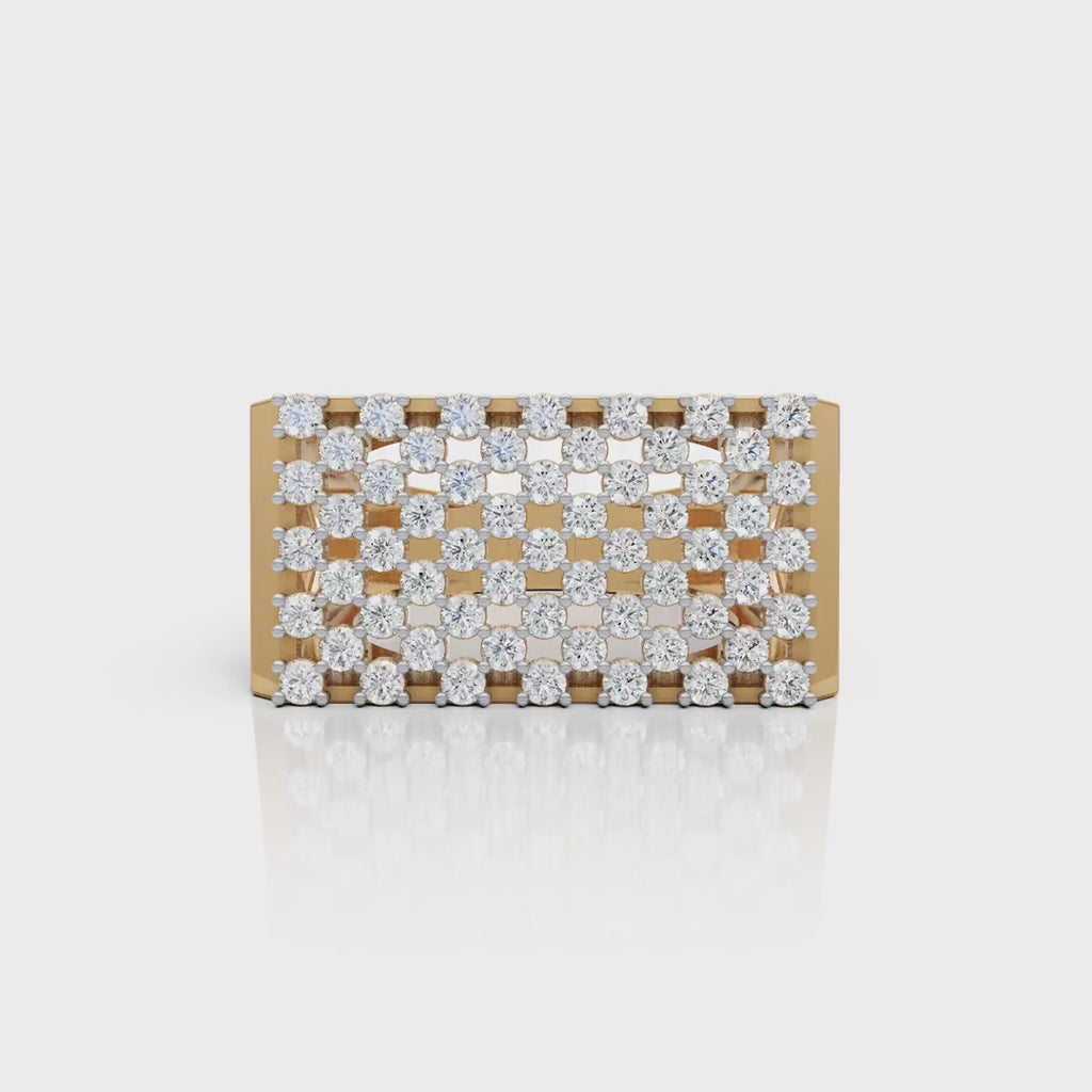 Square Cluster Moissanite Ring