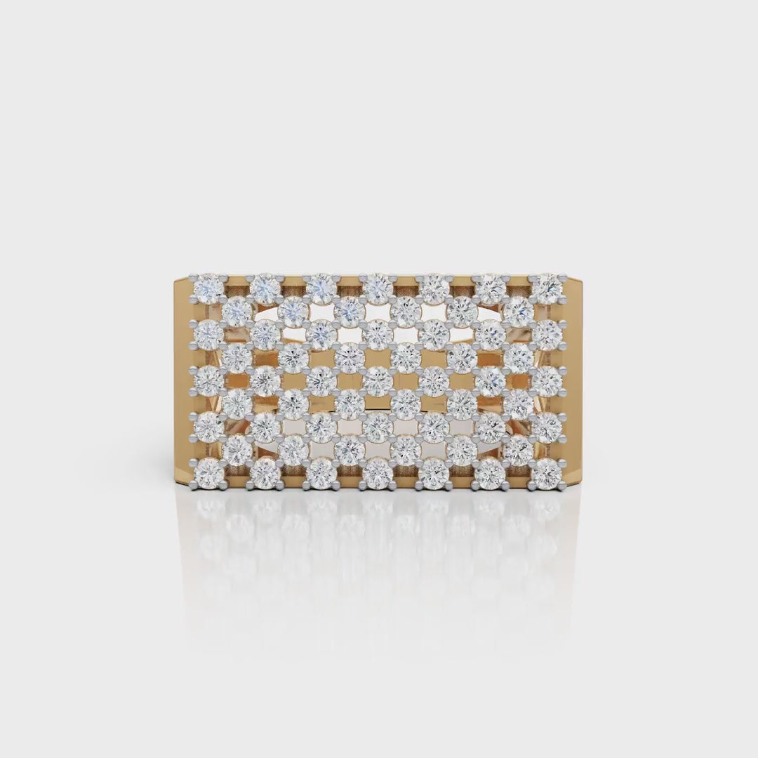 Square Cluster Moissanite Ring