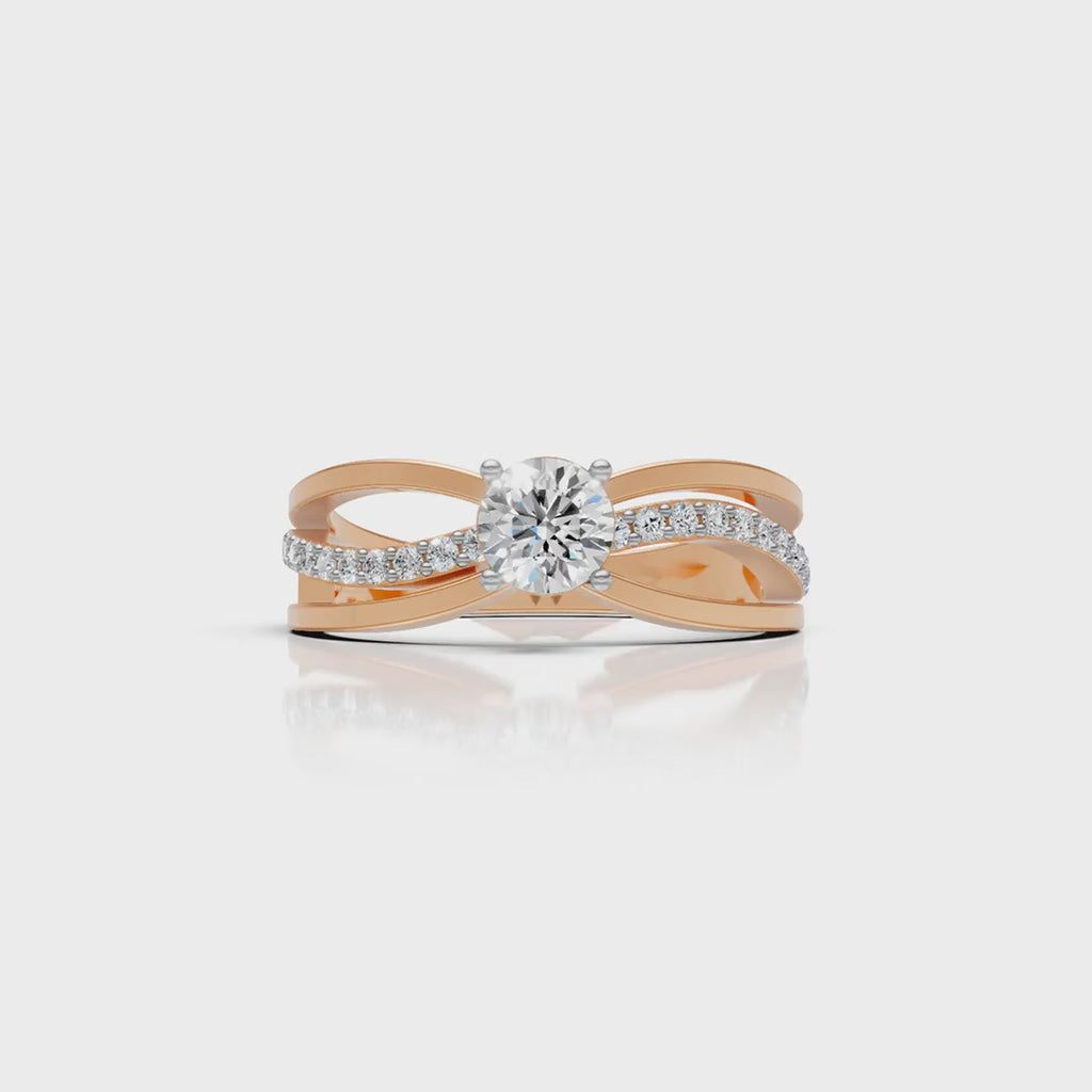 Twist Solitaire Moissanite Ring