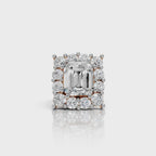 Royal Emerald Cut Diamond Cluster Ring