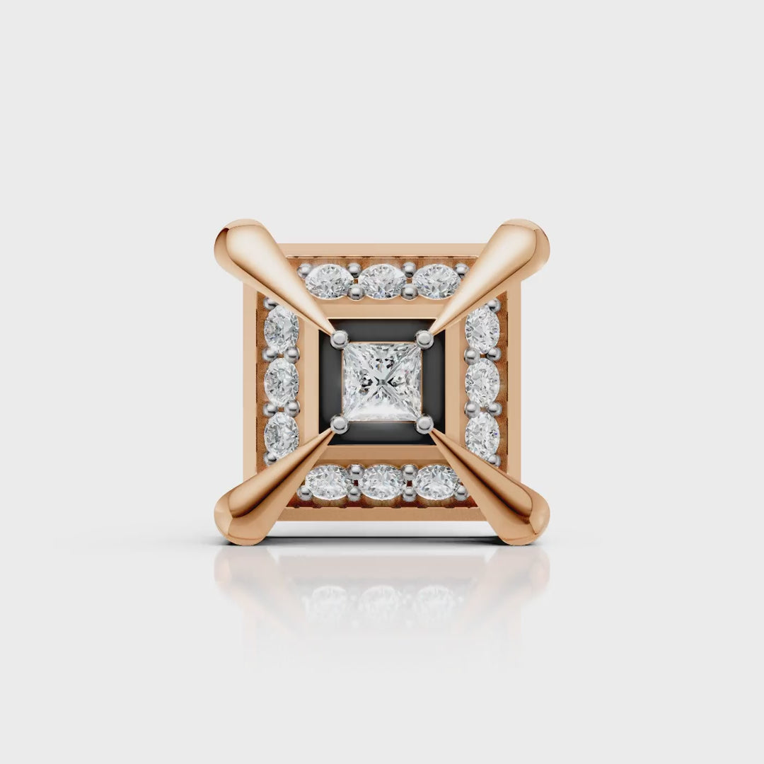 Princess Cut Diamond Frame Stud (1 PC)