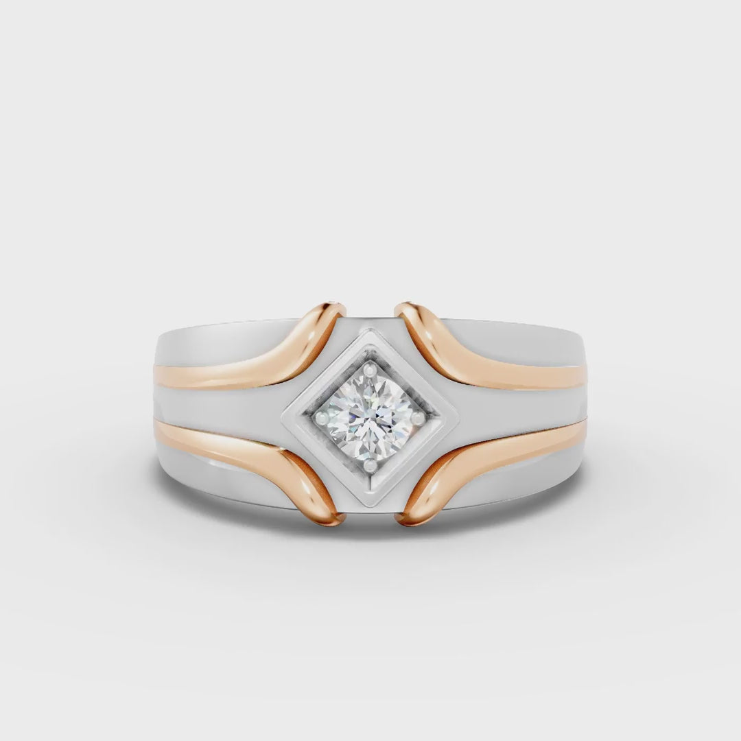 925 Sterling Silver Classic Duo Moissanite Diamond Ring