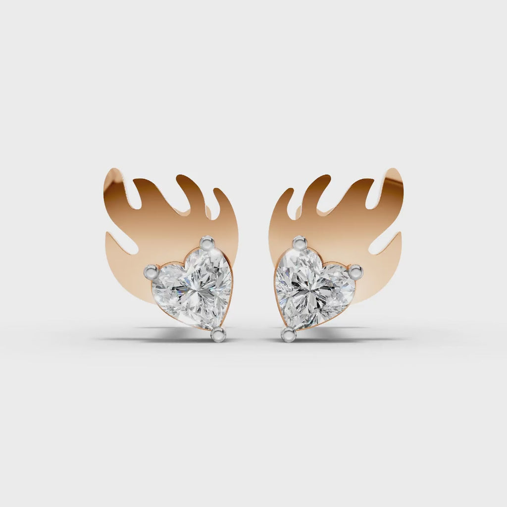 Flame Heart Earrings (1 Pair)