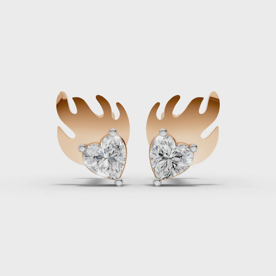 Flame Heart Earrings (1 Pair)