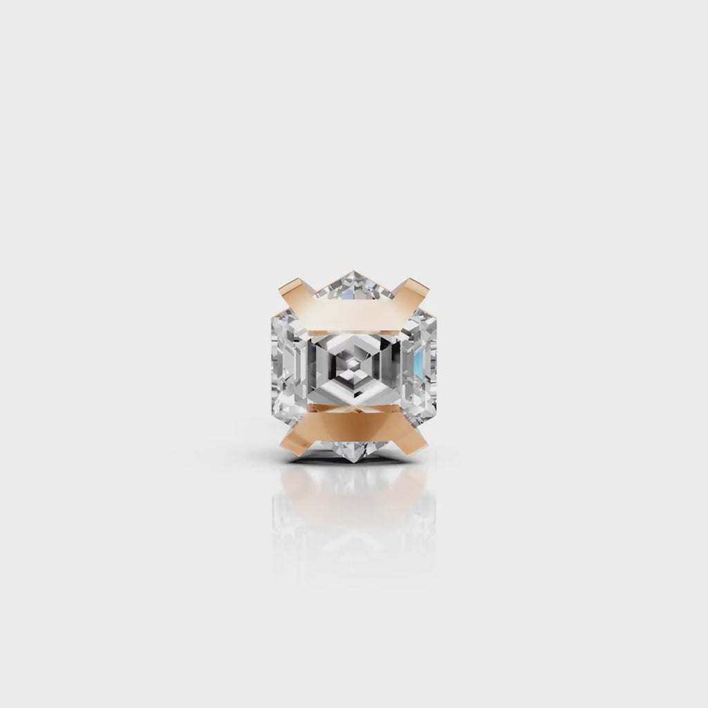 Hexagon Diamond Bar Claw Stud (1 PC)