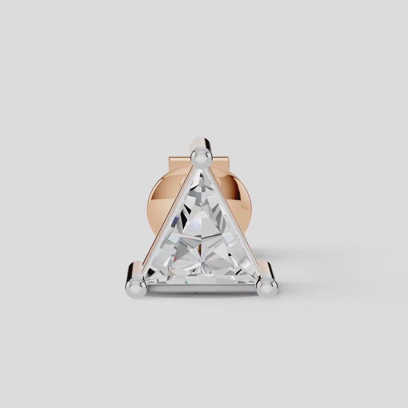 Triangle Shape Earrings with Moissanite Diamond 925 Silver (1 PC)