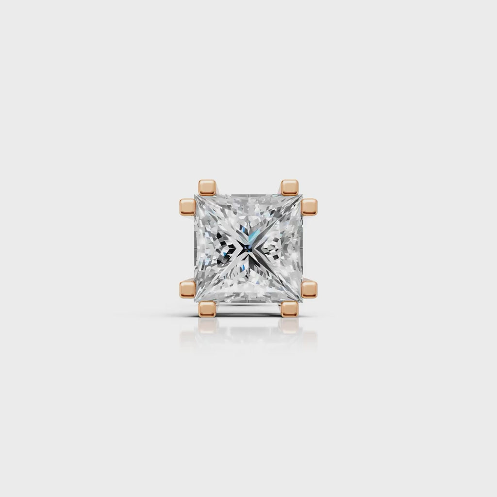 Princess Cut Eight Prong Diamond Stud (1 PC)